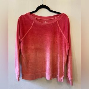 American Eagle Pink Ombré Soft & Sexy Terry Sweater